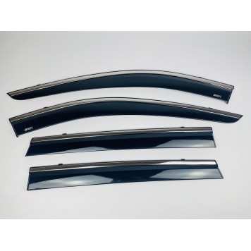 Дефлекторы окон Nissan X-Trail III T32 2013-2021 / Rogue с нерж. хром полоской-1